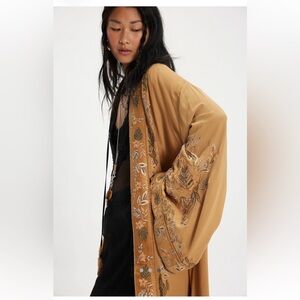 Free People Star Daze Tan Embroidered Duster 🌟